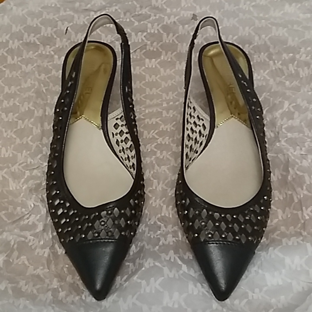 Michael Kors Black with gold studs Heels Size 6